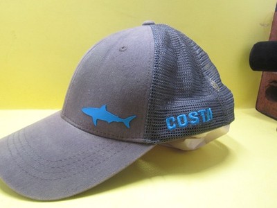 Costa Del Mar Ocearch Blitz Trucker Hat Charcoal Gray Front w Shark Patch 
