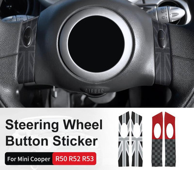 Lenkrad Knopf Aufkleber für Mini Cooper R50 R52 R53 02-08 Innenverkleidung