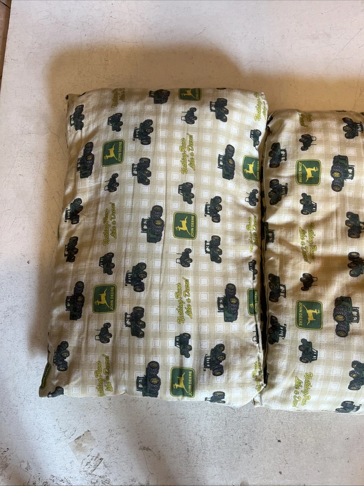 Handmade John Deere Tractor Pillow Set of 2 Standard Rustic Farm Decor SeamSplit - Image 2 of 4