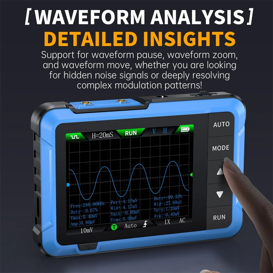 FNIRSI DSO510 2 IN 1 Handheld Digital Oscilloscope Signal Generator 48MS/s 10MHz - Image 3 of 4