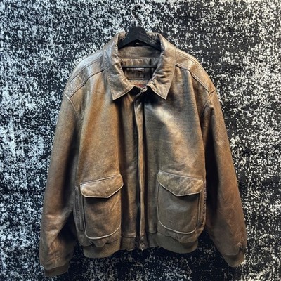 Wilsons Adventure Bound Leather Bomber Jacket Brown Thinsulate XXLT Aviator