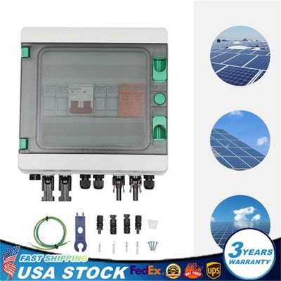 DC 500V / 1000V Solar PV Combiner Box 2 Strings Circuit Breaker For Solar Panel