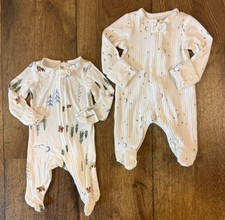 Baby Boy Newborn Sleepers Clothes Lot Bundle Sleep N Play Outfits Moon Star Tree