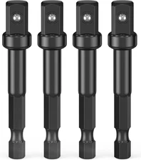 3/8 Impact Adapter Kit, 4 Pack Socket Adapter 1/4 Inch to 3/8 for Impact Driver,