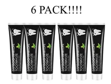 6~FLUORIDE FREE MINT TOOTHPASTE Natural Bamboo Activ Charcoal Teeth Whitening
