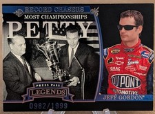 2006 Press Pass Legends Record Chasers Blue 982/1999 Jeff Gordon Richard Petty