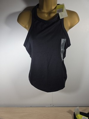 All in Motion Women's Highneck Racerback Tank Top AP2 Black Medium NWT 