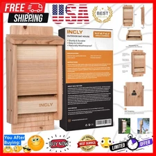 Elegant and Cozy Bat House Kit, 14.6" x 6.7" Natural Cedar, Risk-Free Purchase