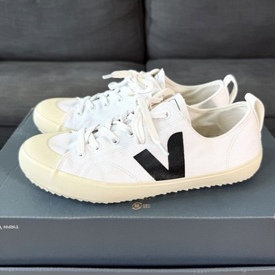 VEJA Nova Canvas Mesh White Black Sneakers Low Top Casual Shoes Women's Size 10