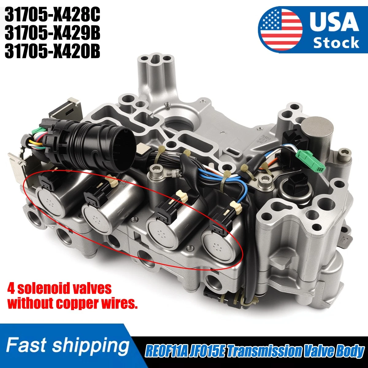 JF015E Cuerpo De Válvula CVT Solenoide De Transmisión Para Chevy Spark, Nissan Sentra Tiida Versa, Suzuki Swift RE0F11A