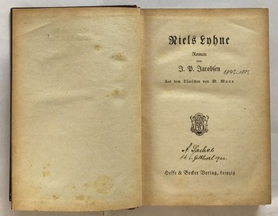 Niels Lyhne. Jacobsen, Jens Peter, Mathilde Mann und Theodor Wolff: