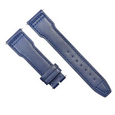 22MM CALF LEATHER WATCH STRAP BAND CLASP FOR IWC PORTUGUESE PILOT TOP GUN BLUE