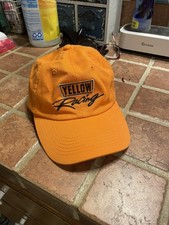 Yellow Racing Orange Black Made in USA Trucker Hat Cap Worn Once Strapback