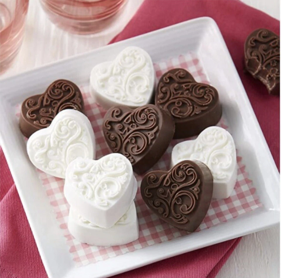 12 Cavity Victorian Heart Candy Mold-Mini Hearts Silicone Mold-Chocolate Mold - Image 4 of 4