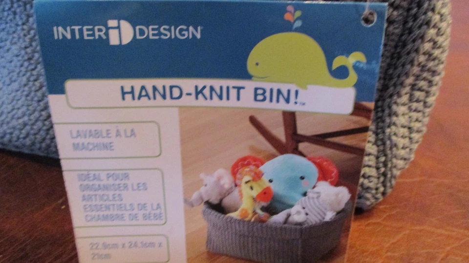 InterDesign Ellis Hard-Knit  Rectangle Storage Bin 13"L x 9"W x 6.5"H Gray - Image 3 of 4