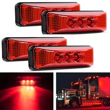 12V Red 3LED Side Marker Clearacne Light with Reflectors Trailer Truck RV Camper
