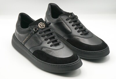 NWT STEFANO RICCI Leather Sneakers EAGLE Shoes LOGO Eu 41 Uk 7 Us 8 SR1811