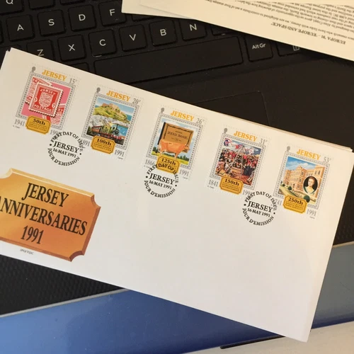 GB Jersey Stamps FDC First Day Cover 1991 Jersey Anniversaries Set Unaddressed