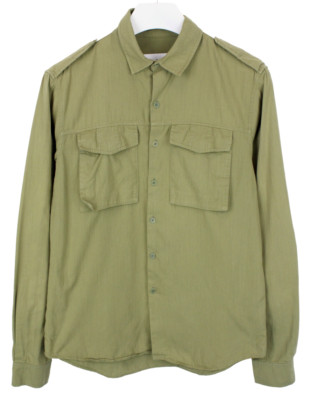 SANDRO-Hemd Herren MEDIUM Casual mit Knopfen und grünem Kragen