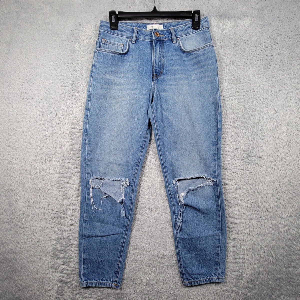 Forever 21 Jeans Womens 26 Blue Light Wash Ripped Distressed 28x27