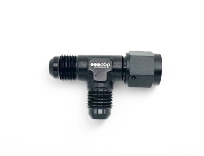 AN12 Reusable Black Equal Adaptor Fuel Tee Adaptor with Female Side Swivel OBP