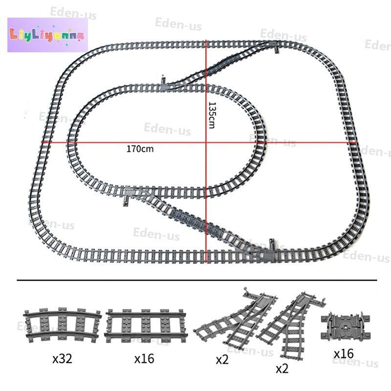 68Pcs/Set Track Straight Curved Crossing Rail MOC Train Building