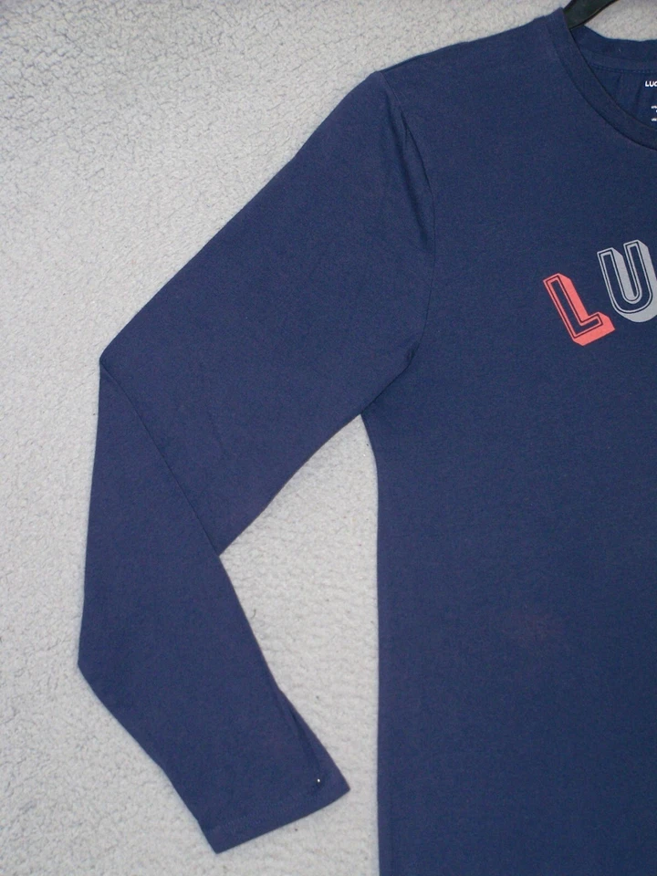 Lucky Brand Top 女式中号 8 10 蓝色图案长袖睡眠衬衫女士 — 第 3/4 张图片
