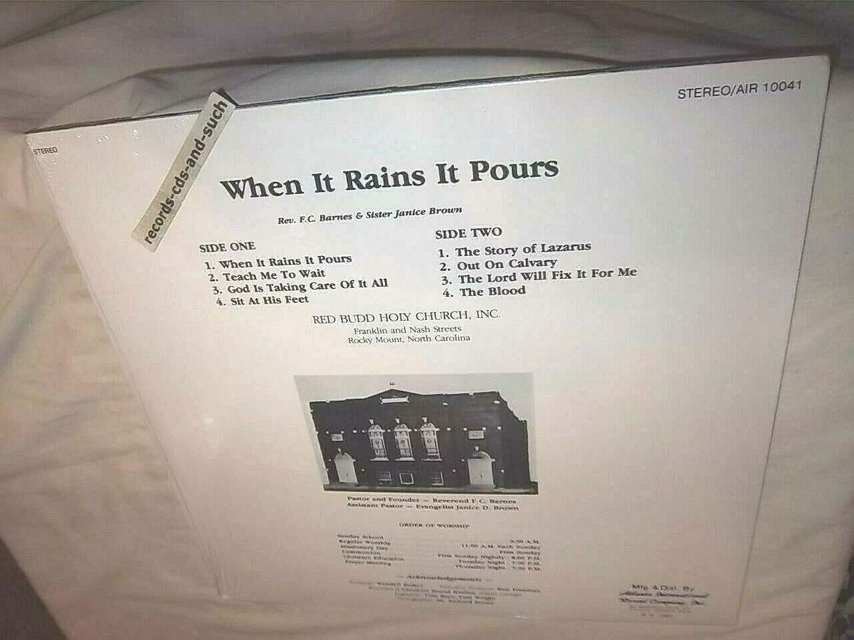 REV F.C. BARNES & SISTER JANICE BROWN-WHEN IT RAINS IT POURS NEW