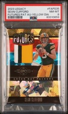 2023 Legacy Sean Clifford Yellow Diamond Rookie Patch Auto RC /10 Bengals PSA SP