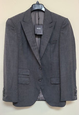  795 - BOSS Tailored Blazer Jacket Micro Patterned Virgin Wool Gray - Size 38R