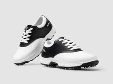 FitVille Golf Shoes with Spikes Black White Waterproof UK 9.5 GREENTREAD