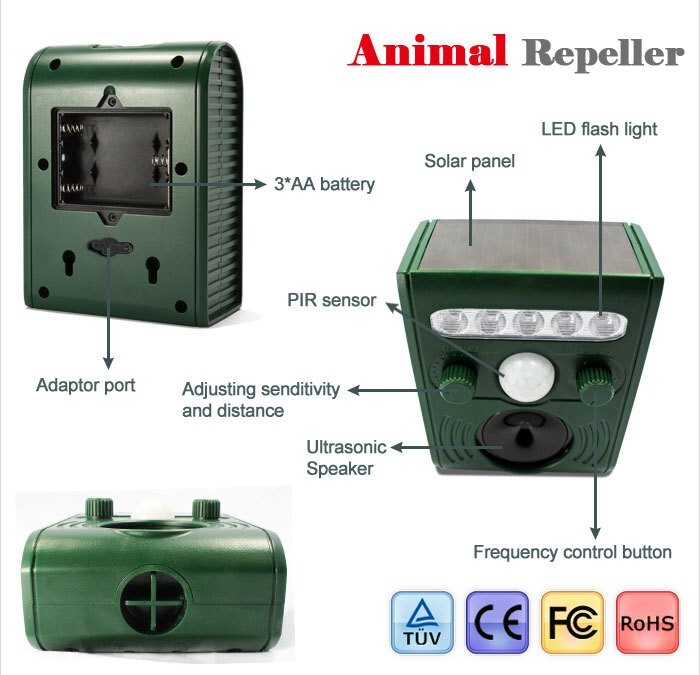 Waterproof Animal Deterrent Devices Outdoor Repels Cat, Dog, Fox