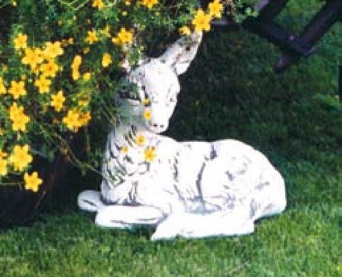 Reh liegend (S172) Gartendeko Tierfiguren Steinguss Dekoration Steinfigur 36 cm - Bild 1 von 1