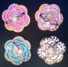 360 Rotating Crystal Flower Finger Ring Stand Holder For Cell Phone Tablet-Rose