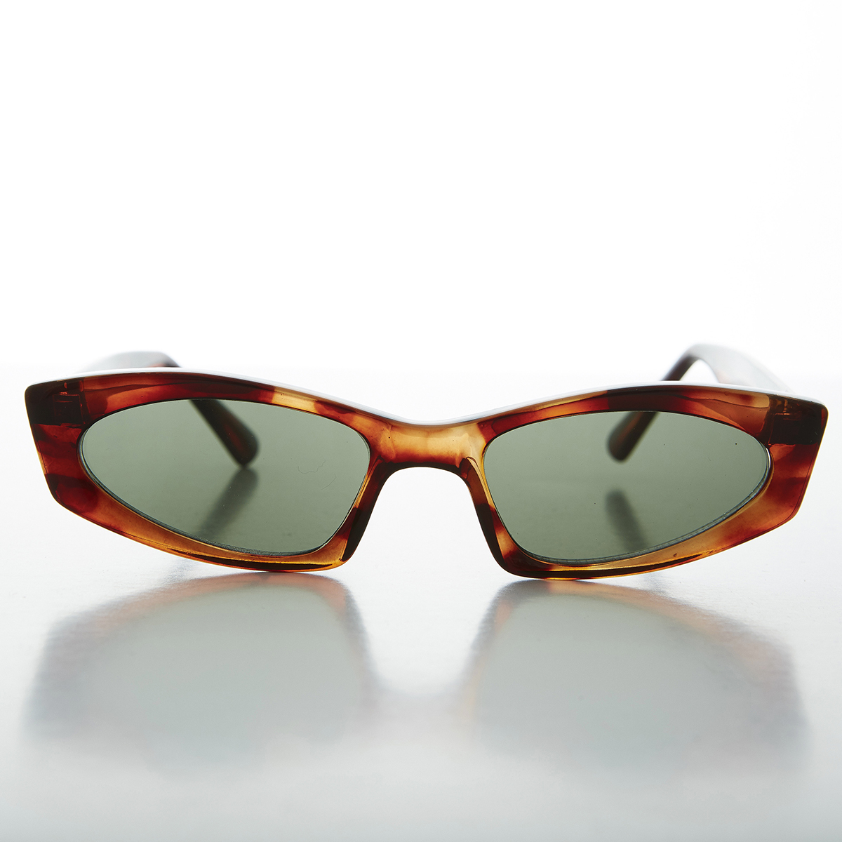 【1960’s】SWANK thick tortoise “cat eye” 90s Vintage Cat Eye Sunglass Rectangular Brown Tortoise Edgy