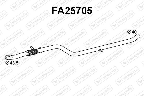 Tuyau d'échappement Fiat Panda 1100 4x4 haute résistance en acier traité avec soudures robotisées