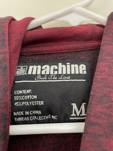 Machine clothing company Men’s Red/black Diamond Y2K Quilted Hoodie Sz Medium - Picture 2 of 3