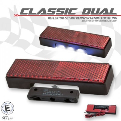 Universal reflector and LED license plate lighting reflector red motorcycle car