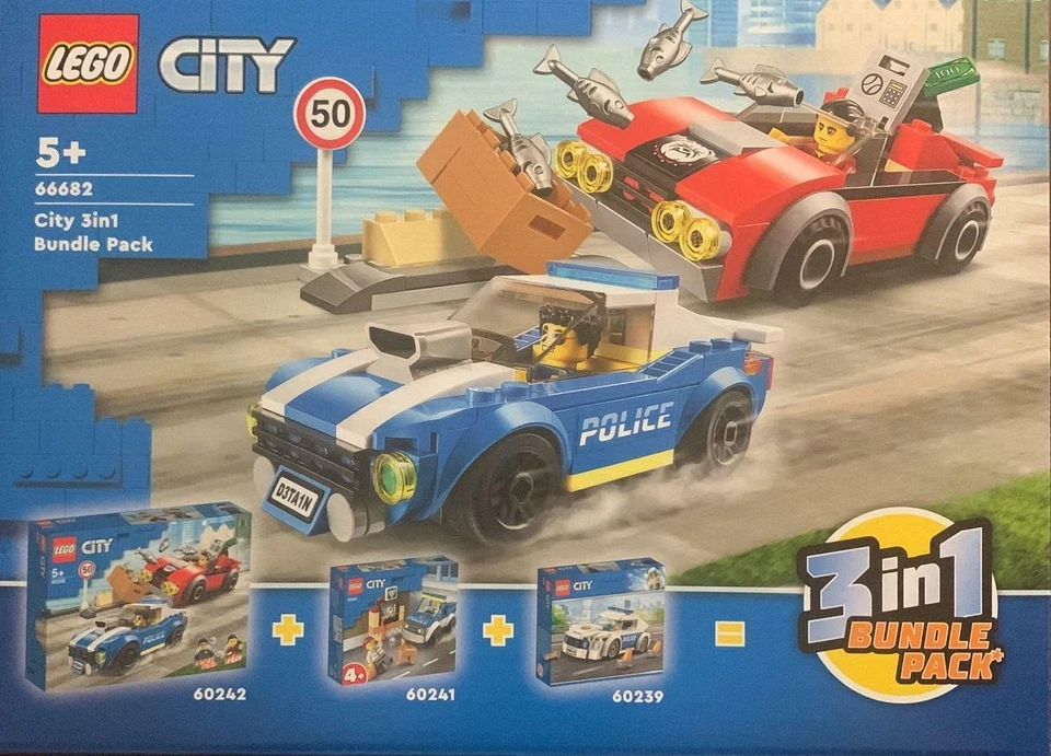 60242 60241 60239  LEGO 3 SET UNITA' CINOFILA ARRESTO STRADA PATTUGLIA POLIZIA