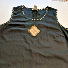 Studio Ease Minimalist Boho Size 8 Black Dress Very Modern Business Linen Blend.