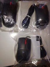LENOVO MOUSE, BLACK WITH RED SCROLL