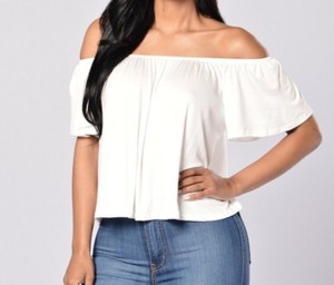 white no shoulder top