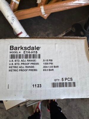BARKSDALE E1H-H15 Econ-o-trol Mechanical Pressure Switch