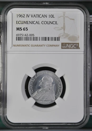 1962 IV Vatican 10 Lire Ecumenical Council - NGC MS 65