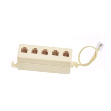Nice 5 Way Modular Jack Line Splitter Adapter Ivory Outlet 4C Telephone Phone JP