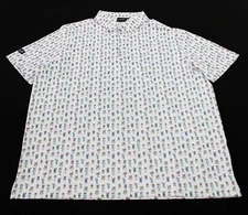 Sunday Swagger Men's Bottomless Drinks Short Sleeve Golf Polo LB3 White Size XL