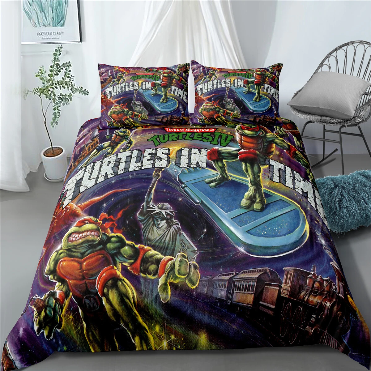 Ninja Turtles Single Double Queen King Size Bed Quilt Duvet Doona