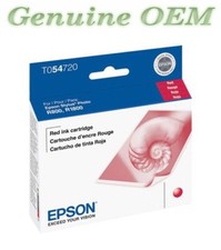 T054720 Original OEM Epson 54 Ink Cartridge, Red Genuine Sealed