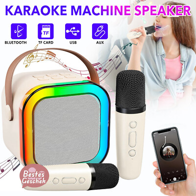 Karaoke Anlage Mit 2 Mikrofonen Bluetooth Karaoke Maschine für Kinder Geschenke
