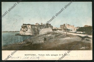 Dettagli Su Roma Nettuno 24 Spiaggia Di S Rocco Cartolina Viaggiata 1907 Foto Valeri Mancin